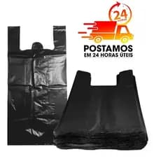 Sacola Plástica Preta Reciclada Reforçada 40X50 3KG