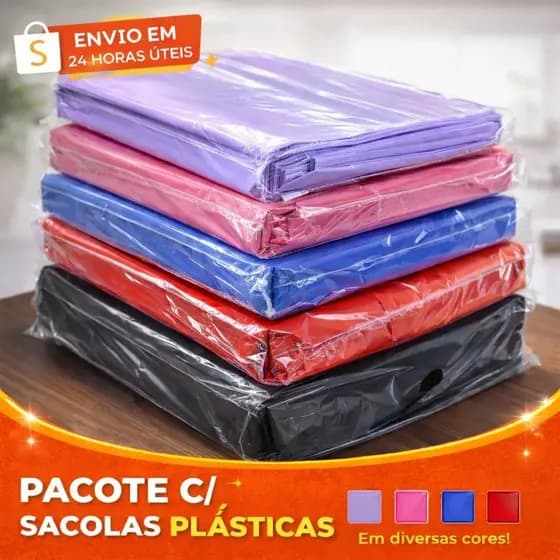 Sacolas Plástica Boca de Palhaço alça vazada reta com 1kg.