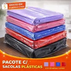 Sacolas Plástica Boca de Palhaço alça vazada reta com 1kg.