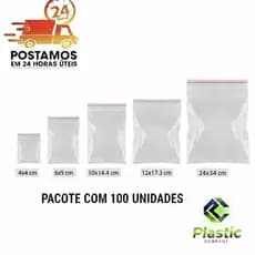 Saco Zip 100 Unidades Hermético Abre E Fecha Saquinho Plástico Para Freezer Geladeira