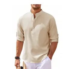 Camisa Masculina Gola Padre Manga Curta Executiva