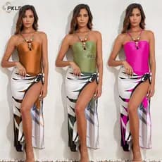 Conjunto Body Bore Maiô Com Bojo+ Saida de Praia
