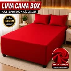 Capa Luva Box Casal Queen Para cama Box conjugado 3 Peças – Malha Lisa, Proteção Completa e Conforto*Oferta