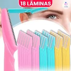 Kit 6/12/18 Lâminas para Sobrancelhas com Proteção – Ideal para Aparar Pelos Finos do Rosto
