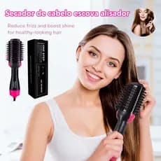 Escova Secadora 220V 3 Em1 Modeladora Escova Secadora Alisadora Modeladora Uso Profissional Com tecnología íon
