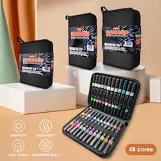 Caneta Marcadora Acrílica 48/72 Cores Tinta ponta dupla à prova d'água Marcador Coloridos Conjunto De Cabeça Caneta