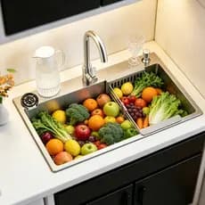 Pia De Cozinha 304 Aço Inoxidável Cuba Gourmet Premium Cozinha Multifuncional Vários acessórios
