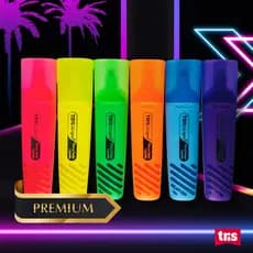 Kit 6 Marca Texto Fluorescentes  super forte A Base da Água Tris marca texto líquido