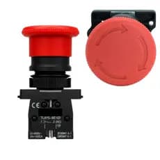 Botão Parada Emergência Cogumelo Pressão Gira-destrava 22mm + 1NF