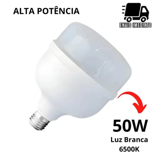 Lâmpada Led 50w Bulbo Alta Potência E27 Branco Frio 6500k Bivolt