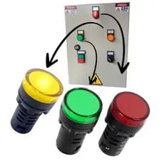 Kit Sinaleiro Led Iluminado 22mm 110v/220v Ad22-22ds Verde/vermelho/amarelo