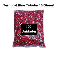 Terminal Elétrico Ilhós Tubular 10mm 100 Peças