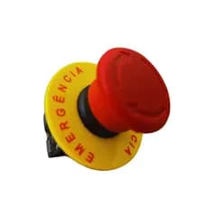 Botão Emergência Cogumelo Gira-destrava 1nf 22mm + 1 Identificador