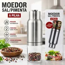 Moedor Elétrico De Sal Pimenta Temperos Especiarias A Pilha Automático Por Gravidade