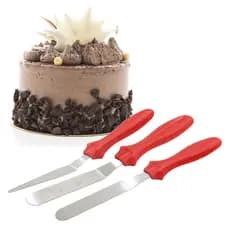 Kit 3 Espátulas Para Bolo Inox Confeitaria Ganachear Decorar Doces Tortas
