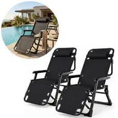 Kit 2 Espreguiçadeiras Dobráveis Cadeiras Reclináveis Praia Piscina Pesca Camping 5 Posições