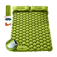Colchão Inflável Casal Automático Camping Com Bomba De Pé Embutida Travesseiro 10cm