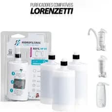 1, 2 ou 3 Refil Filtro Acqua Bella e Vitale Compatível Lorenzetti Carvão Ativado S/ Odores hf-01