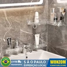 Organizador De Prateleira De Banheiro Em Acrílico Prateleira Organizadora De Armazenamento Para Pia