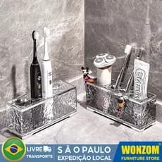 Caixa De Armazenamento De Barbeador De Escova De Dentes De Mesa De Acrílico De Luxo