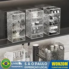 Organizador Porta Maquiagem Pincel Batom Acrílico Ondulação De Água Luxuosa