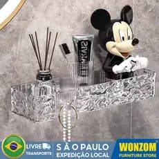 Kit 2 Suporte De Shampoo Prateleiras De Banheiro Sem Furo Acrilico Chifre