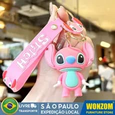 Criativo Desenho Animado PVC Stitch Saco Pingente Decoração Keychain, Internet Famoso Carro Keychain, Presente