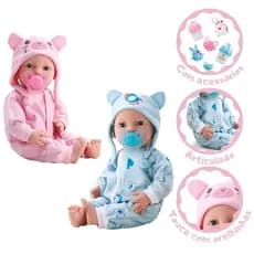 Boneca New Born Reborn Brincando De Pijama Menina Menino Divertoys