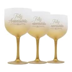 Taças Gin Acrilico 580ml Degradê Dourada Bebida Drink Festa Estampa Personalizada Resistente Durável