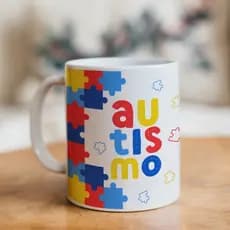 Caneca Porcelana 325ml Autismo Transtorno do Espectro Autista Presente Personalizado Conscientização