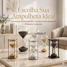 Relógio de Vidro Areia Decorativo Luxo |Ampulheta 15 Min com Estrutura de Metal para Escritório Sala