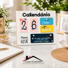 Calendário de Mesa Decorativo com Placas Coloridas Permanente Escritório