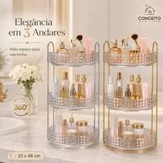 Organizador 360º de Acrílico Armazenamento Transparente Decorativa Multiuso Maquiagem Perfumes