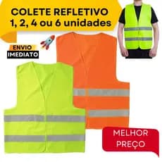 Colete Refletivo 1/2/4/6 Segurança Sinalização Obra Transito Motoboy Rodovias Construção Ciclista Indústria Blusão