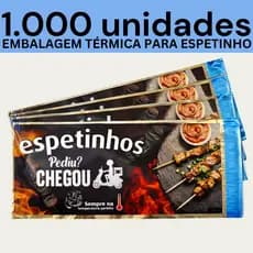Embalagem Térmica Para Espetinho 500/1000/2000 Unidades Metalizada 13x35cm