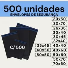 Kit 500 Envelopes Segurança Embalagem De Envio 20x50 20x70 26x36 30x40 30x45 32x40 35x45 40x40 40x50 40x60 50x50 50x60