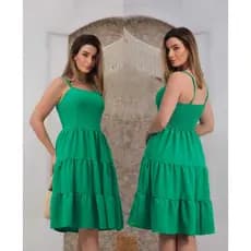 Vestido Feminino Midi Duna Alcinha Rodado Soltinho Casual Elegante Moda Verão Forrado