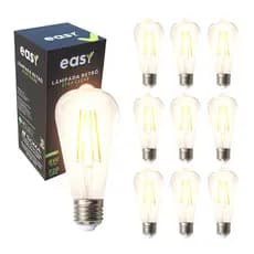 Kit 10 Lampadas Led ST64 Clear 8w 2400k E27 110v/220v Easy