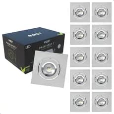 Kit 10 Spot Led 7W 4000k IP20 Embutir Quadrado Bivolt - Easy