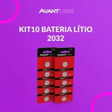 Kit 10 Baterias Lítio 2032 3V Tipo Moeda Avant Use