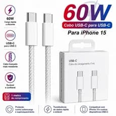 Cabo de iPhone 60W PD USB C cabo tipo C para iPhone 1M