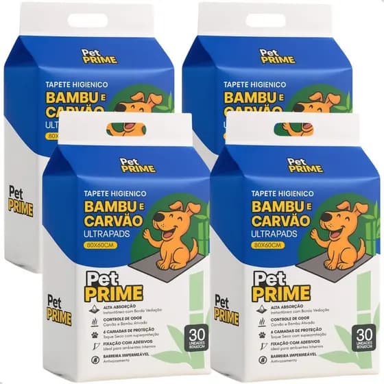 Tapete Higiênico Ultrapad Para Caes 80x60cm Kit 120 unidades Fixação Adesivos Barreira impermeável 6 Camadas Proteção