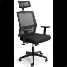 Cadeira De Escritório Presidente Ergonômica Preta Mesh Gamer Preto Encosto Reclinável Apoios de Braços Ajustáveis