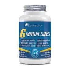 6 Magnésios ( Ascorbato Bisglicinato Citrato Malato Óxido Taurato) 60 Capsulas - Flora Nativa do Brasil