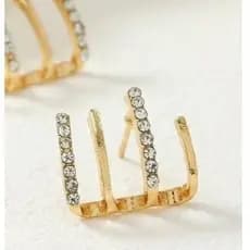 Brincos Europeus Criativo com Design Simples com Pedrinhas de Strass