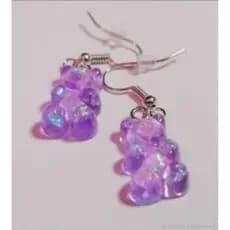 Brinco Gummy Bear Ursinho de Gelatina/ Brinco lilas Ursinho Gummy
