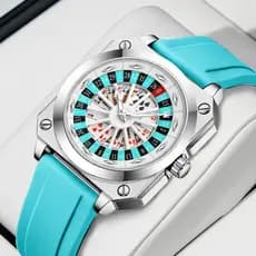 2026 novo estilo vava Voom relógio masculino tempo de correr roda plataforma giratória Poker único não automático relógi