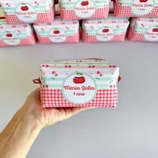 Kit Bolsinhas Necessaire Personalizada lembrancinhas aniversário Box P Tema Cerejinha