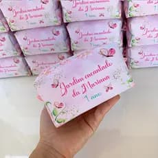 Kit Bolsinhas Necessaire Personalizada lembrancinhas aniversário Box P Jardim Encantado Borboleta