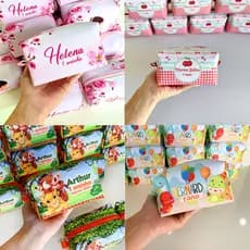 Kit Bolsinhas Necessaire Personalizada lembrancinhas aniversário Box P Escolha seu tema